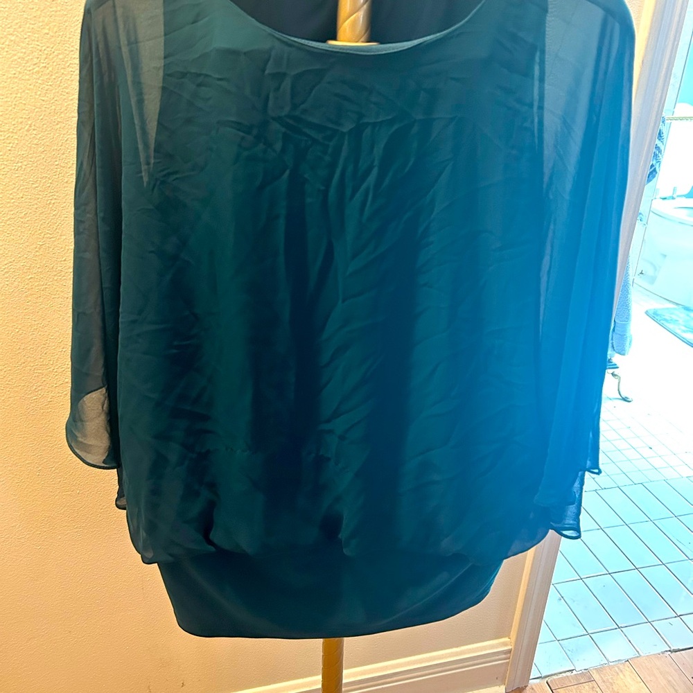 EVERGREEN FORMAL LADIES DRAPE TOP